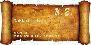 Makkai Edvin névjegykártya